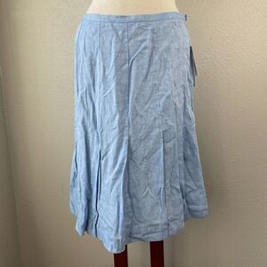 NWT Kasper Light Blue Linen Skirt Size 10